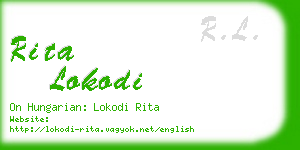 rita lokodi business card